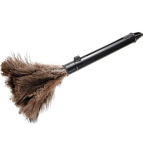 Plumeau à plumes marron lavable, portable et compact, en ABS, avec poignée, pour usage domestique