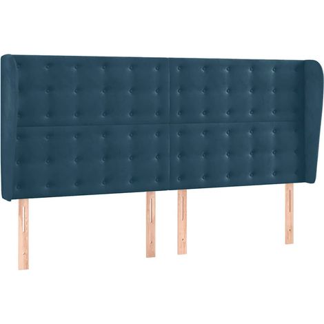Maison Exclusive - Cabecero con orejas de terciopelo azul oscuro (1/5)