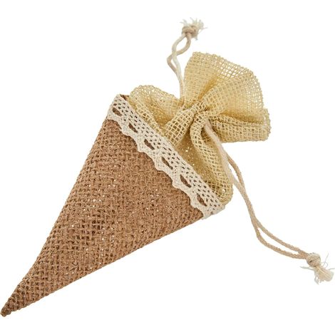 Mopec cono-bolsa, Juta, Marrone, 4 x 4 x 15 cm, 12 pezzi