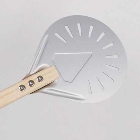 Pelle À Pizza - Lame En Aluminium Perforée - Manche En Bois Naturel - 8 Pouces - 1 Pièce (1/5)