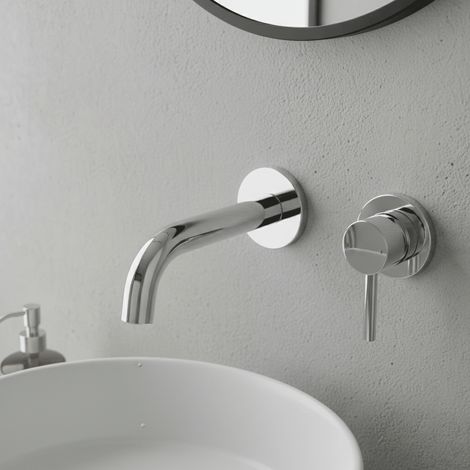 Rubinetto miscelatore a parete da incasso PIZO 2 fori cromato