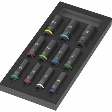 Wera 9725 Inserto in schiuma 8790 C Impattatore profondo Set 1, 11 pezzi