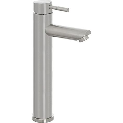 Miscelatore lavabo alto acciaio spazzolato e piletta click-clack York (1/4)