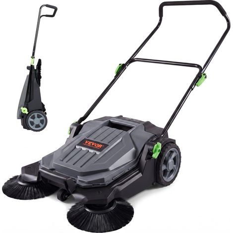Balayeuse de sol en acier au carbone et PP, balayage manuel 65 cm, bac 18,9 L pour nettoyage extérieur (1/5)
