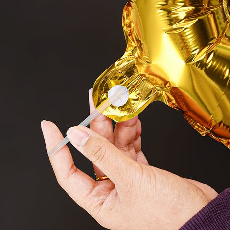 Ballonzubehör: Transparenter Aluminiumfolienstrohhalm zum Aufblasen von Ballons, 14,5 cm, 2er-Pack.