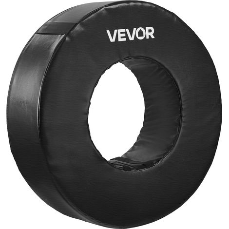 VEVOR Roue de Plaquage de Rugby en PVC Impermeable et Eponge Haute Densite, Materiels d’Entrainement de Football Americain avec Sangles, Equipement pour Exercices Tacle Blocage Defense, Noir