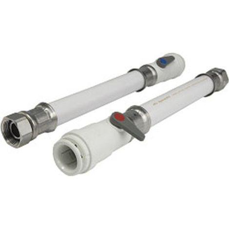 John Guest Speedfit White PVC Hose & Serv Valve 300mm X 15mm X 1/2 (Pack Of 2) (1/5)