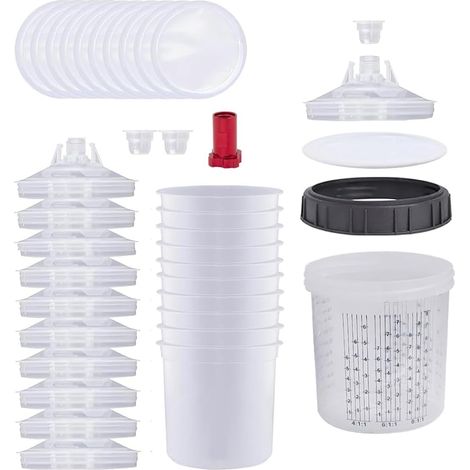 Gobelet mélangeur pour pistolet à peinture, gobelet mélangeur pour résine époxy pour laboratoire, art, automobile (600 ml) (1/5)