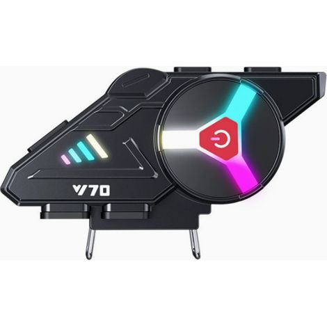 Casque audio Bluetooth 5.3 Y70 pour moto, avec éclairage RGB multicolore, étanchéité IPX6, double connexion téléphonique et son clair. (1/5)