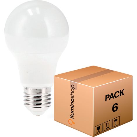 IluminaShop - Bombilla LED E27 A60 10W (Pack 6 Unidades)  Blanco Neutro 4000K (1/3)