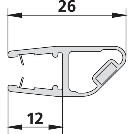 Kermi Magnetleiste 3270 21 x1, 6444, 90 Grad, 2000mm für Eckeinstieg rechts bis Serienhöhe 2000mm, 2534097