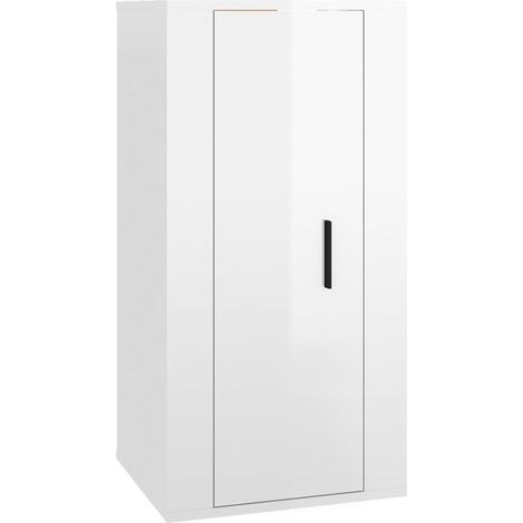 Mobile TV multimediale scaffale per televisione televisione buffet sala da pranzo soggiorno camera da letto a parete lucido 40 x 34,5 x 80 cm bianco 020028090