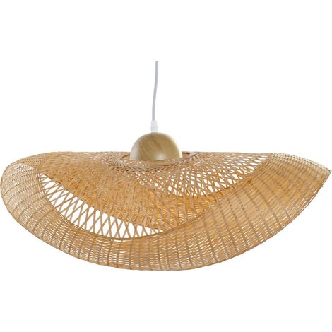 Suspension élégante en bambou tressé pour intérieur - Teinte naturelle de bambou tressé (1/5)