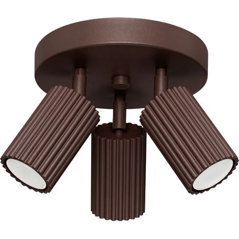 Plafonniers KARBON aluminium marron 3xGU10 19.5cm Sollux (1/2)