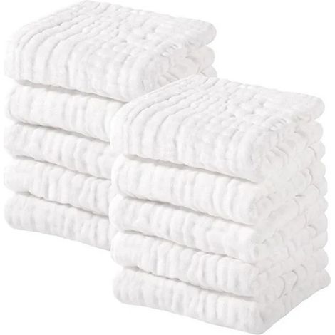 1 Gant de toilette en mousseline de coton biologique, 28 x 28 cm, 6 épaisseurs, imprimé, réutilisable, pour bébé et adulte (1/5)