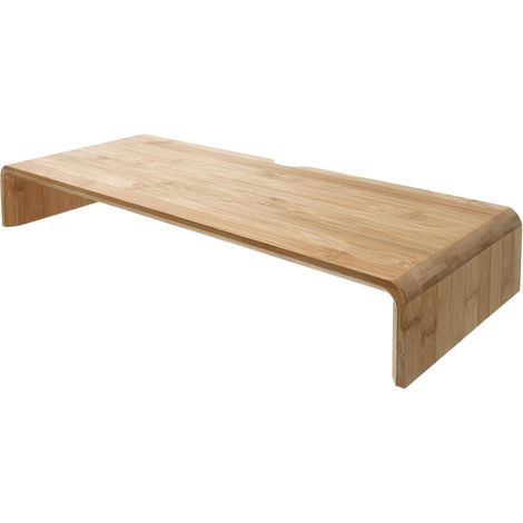 Support pour Écran D'ordinateur en Bambou Organisateur de Rangement Pratique, Support Moniteur de Bureau Simple et Élégant, Gain de Place pour Maison et École (1/5)