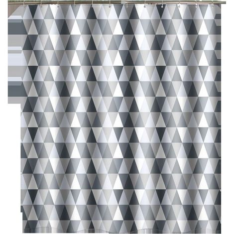 Rideau de douche 200 x 220 cm (largeur 200 x hauteur 220 cm), en polyester imperméable, antibactérien, anti-moisissure et lavable. (1/5)