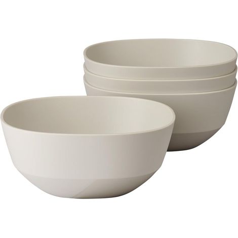 Saladier 4 pièces - Lavable au lave-vaisselle et résistant au micro-ondes - Plat de service - Plats à tapas - Vaisselle - 750 ml - Nordic white (1/5)