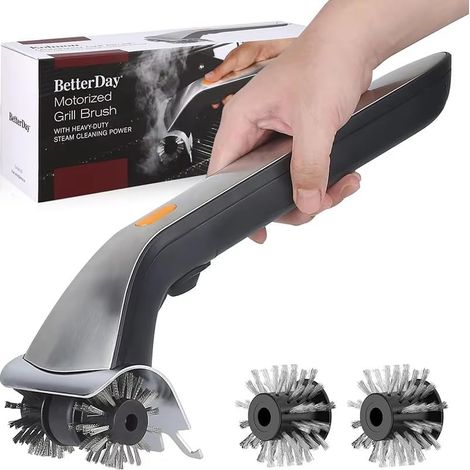 Filiyano-Brosse et grattoir électrique pour barbecue avec fonction vapeur, rechargeable 3000 mAh - pour barbecues à gaz et à charbon, cuisson en (1/5)