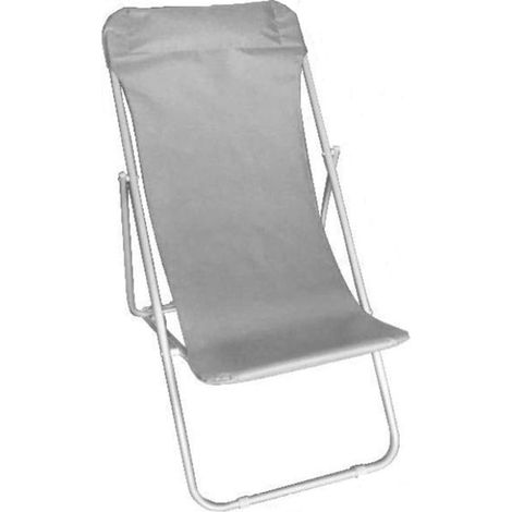 TrAdE Shop Traesio - Sdraio Sedia Da Spiaggia Mare Campeggio Giardino Esterno 281003 Pieghevole 52x76x91cm - Grigio (1/4)