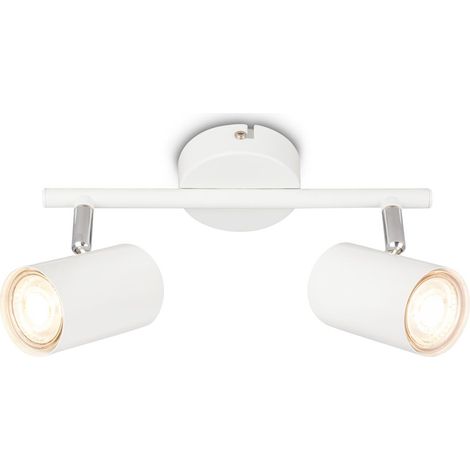 Briloner SUPO Lampada da soffitto, orientabile, attacco GU10, 2 lampadine, bianco, 25,5 x 5,5 x 13,5 cm (1/5)