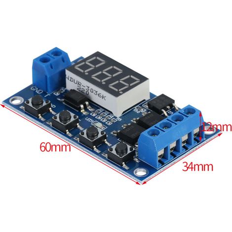 Module de Commutation de Minuterie de Retard de Cycle de Déclenchement avec Affichage LED pour Moteurs à Courant Continu, Lumières Bandes LED (1/3)
