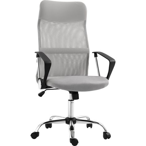 Fauteuil Meriadec design ergonomique bureau manager gris respirant réglable (1/5)