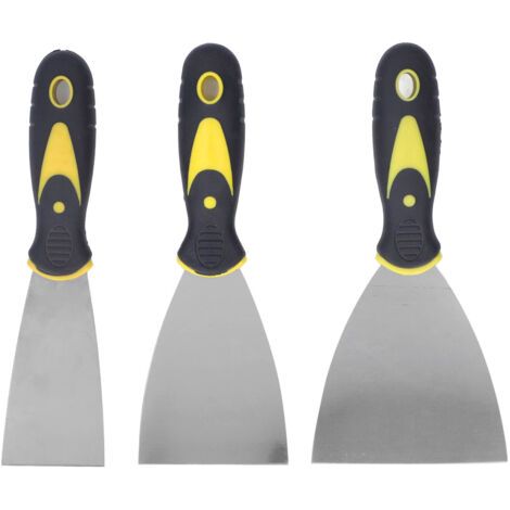 Kit de Couteaux à Mastic, Ensemble de 3 Couteaux à Mastic Spackle Couteaux à Mastic Outil de Grattoir en Métal pour la Finition des Cloisons Sèches, le Grattage du Plâtre, les