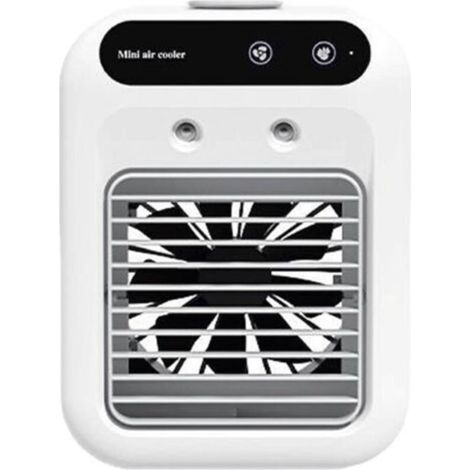 Mini enfriador de aire portátil 3 en 1, humidificador silencioso recargable de 2 velocidades, ideal para oficina, dormitorio, coche y habitaciones pequeñas - KZQ (1/4)