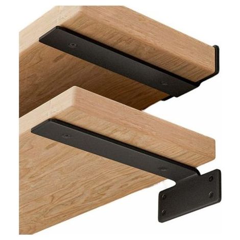Set of 2 shelf brackets, 15 cm, sturdy, 75 kg load capacity, blackHigh quality enhances quality of life. (1/5)