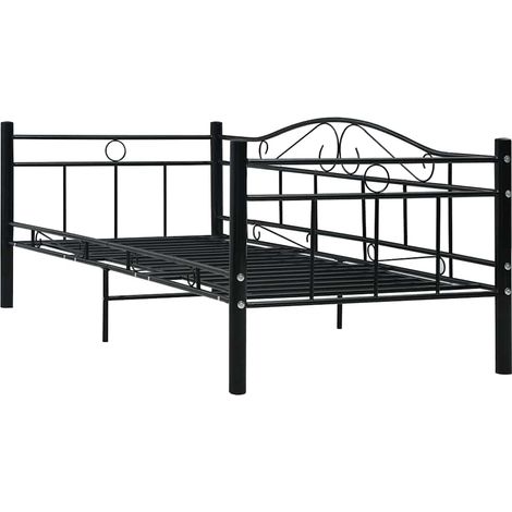 Maison Exclusive - Tagesbett-Rahmen Schwarz Metall 90×200 cm (1/5)