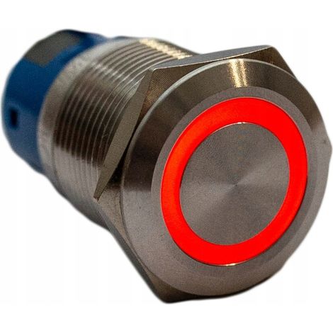 Pulsador monoestable antivandálico 250V 5A 19x38MM rojo (1/4)