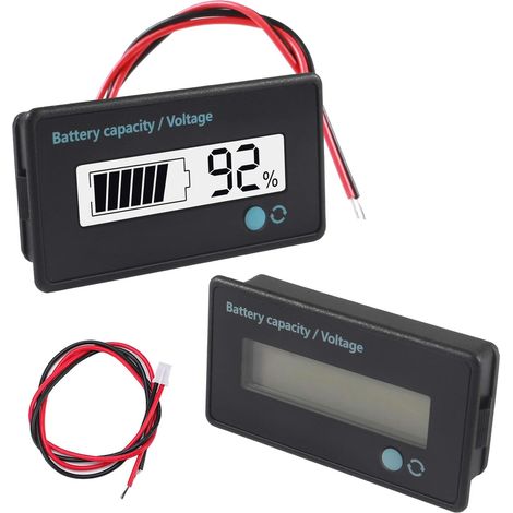 12V 24V 36V 48V 60V 72V 84V Gleichstrom-Batteriemessgerät, Voltmeter-Monitor, Anzeige für Kapazität und Spannung von Blei-Säure-Batterien, Weiß
