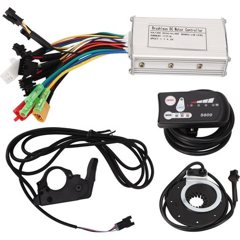 Kit contrôleur moteur vélo électrique sans balais, onde sinusoïdale, accélérateur au pouce, compteur, 24V 36V 48V. (1/5)