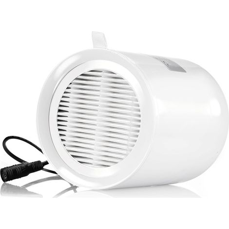Ventilateur de conduit en ligne de 10,2 cm, extracteur CC 12 V avec filtre en maille, clapet anti-retour pour salle de bain, cave, serre, grenier, cuisine (ventilateur axial 10,2 cm CC) (1/5)