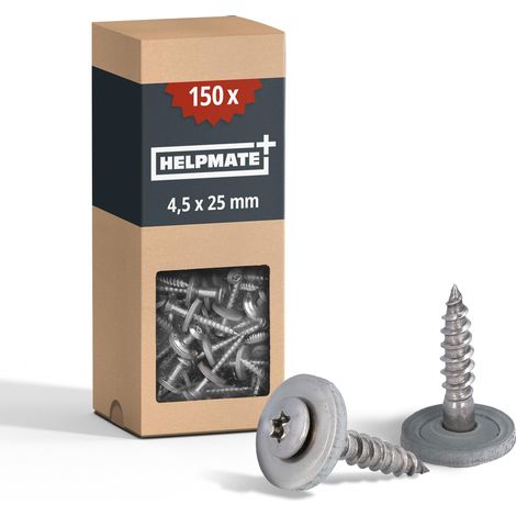 Vis de ferblantier en acier inoxydable A2 4,2x25 mm 150 pièces T20 DIN 7995 tête bombée avec rondelle plate et rondelle EPDM (1/5)