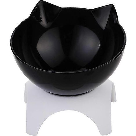 Gamelles surélevées pour chats et chiens, 15 récipients alimentaires inclinés et surélevés, gamelles individuelles-Black (1/5)