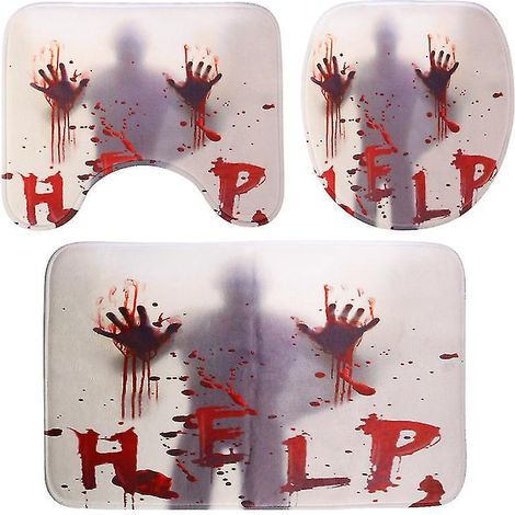 3-teiliges Toilettenmatten-Set für Halloween-Dekorationen