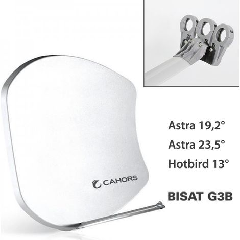 Antenne Multisatellite - Cahors SMC Bisat - 3 sorties sans LNB, Gain 37,5 dB, Astra 19,2°, Astra 23,5°, Hotbird 13° (1/2)