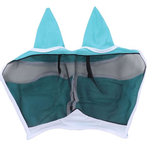 Masque Anti-Mouches pour Cheval Respirant Confortable avec Oreilles Bleu (1/5)