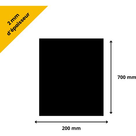 Plaque verre acrylique noir 2 mm - 20 x 70 cm (200 x 700 mm) - Verre synthétique - Plaque PMMA XT - Plexiglass