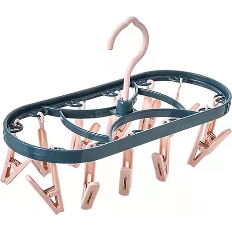 Clips étendoir, Sèche-Linge Suspendu avec 12 Pinces ， Mini sèche-Linge Rotatif à Suspendre ，pour sous-Vêtements et Chaussettes . (1/5)