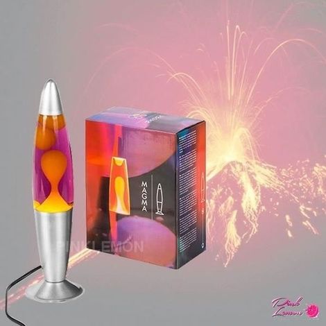 Lampe Lave - Magma - Argent - 25W - 34.5x8.5cm - Design Contemporain