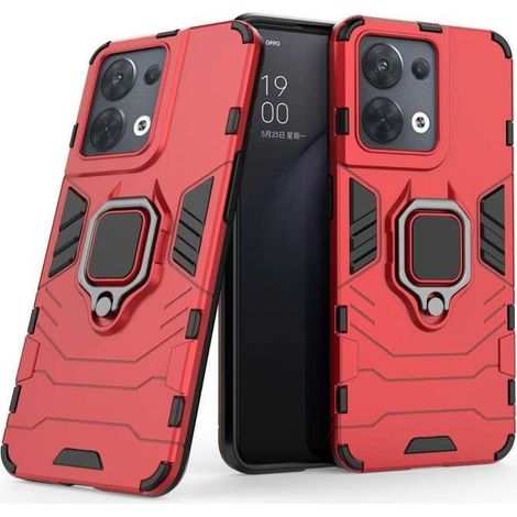 Coque pour Oppo Reno 8 5G - housse etui rigide anti choc + verre trempe - ROUGE