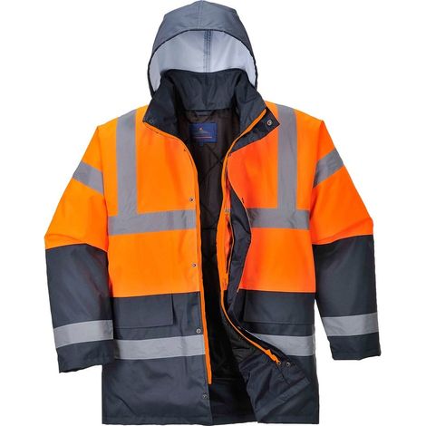 Parka haute visibilité bicolore Portwest matelassée Orange L