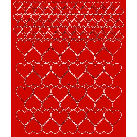 Pegatinas de corazón para casco de bicicleta, 116 unidades, color rojo mate.