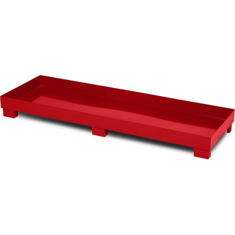 RR Industrietechnik Auffangwanne aus Stahl für 4x 200 Liter Fass ohne Gitterrost BxTxH 2400x800x240mm RAL 3000 feuerrot