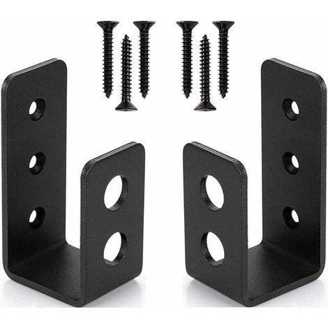 2er-Pack robuste Türhalterungen aus Stahl für 2x4-Türen, U-förmige Sicherheitsstange (1/4)