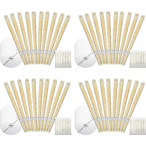 Lot de 40 bougies auriculaires en cire d'abeille pour l'élimination du cérumen, bougies naturelles de 23 cm pour le nettoyage des oreilles (1/5)