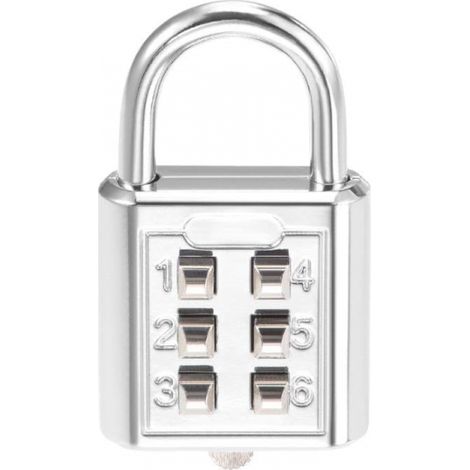 Cadenas à Combinaison à 6 Chiffres avec Bouton Poussoir pour Casier, ton argent (code à 3 chiffres)